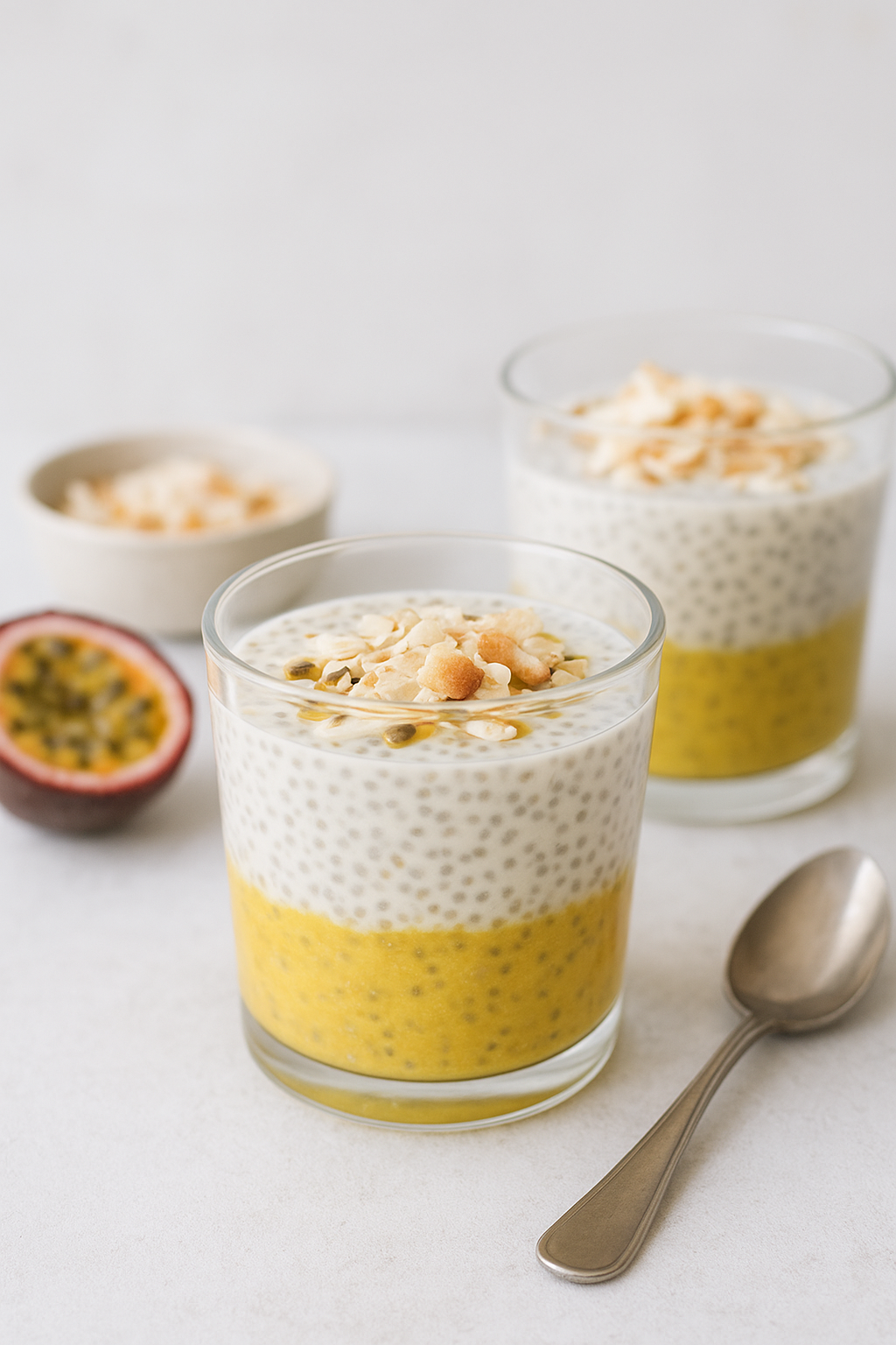 Healthy Coconut & Passion Fruit Chia Pudding