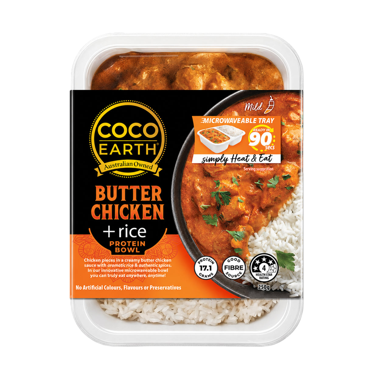 Coco Earth Butter Chicken & Rice 250g I Ready to Eat Meal