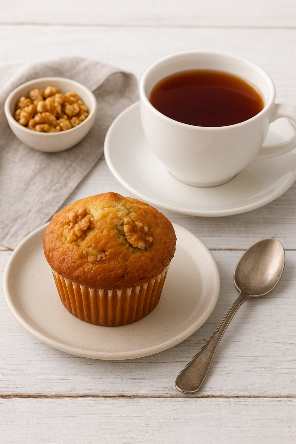Vanilla Walnut Muffins made with Coco Earth Liquid Coconut Oil