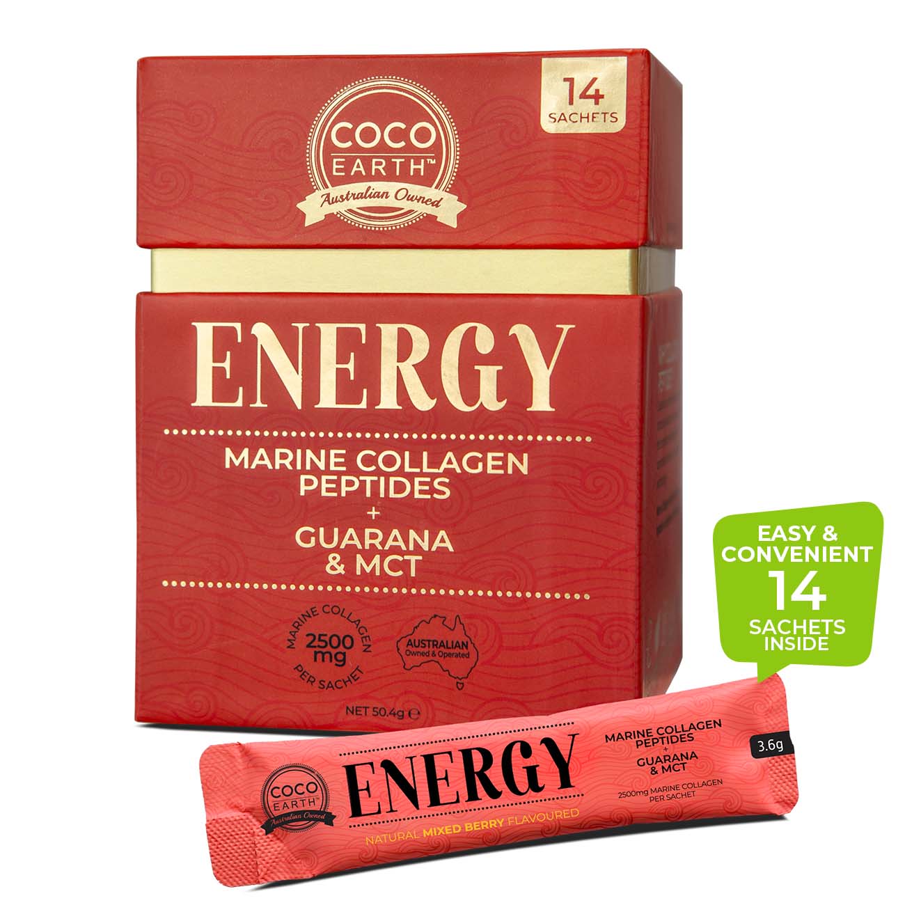 Coco Earth M/Collagen + Energy Sachet 3.6g x 14 Sachets