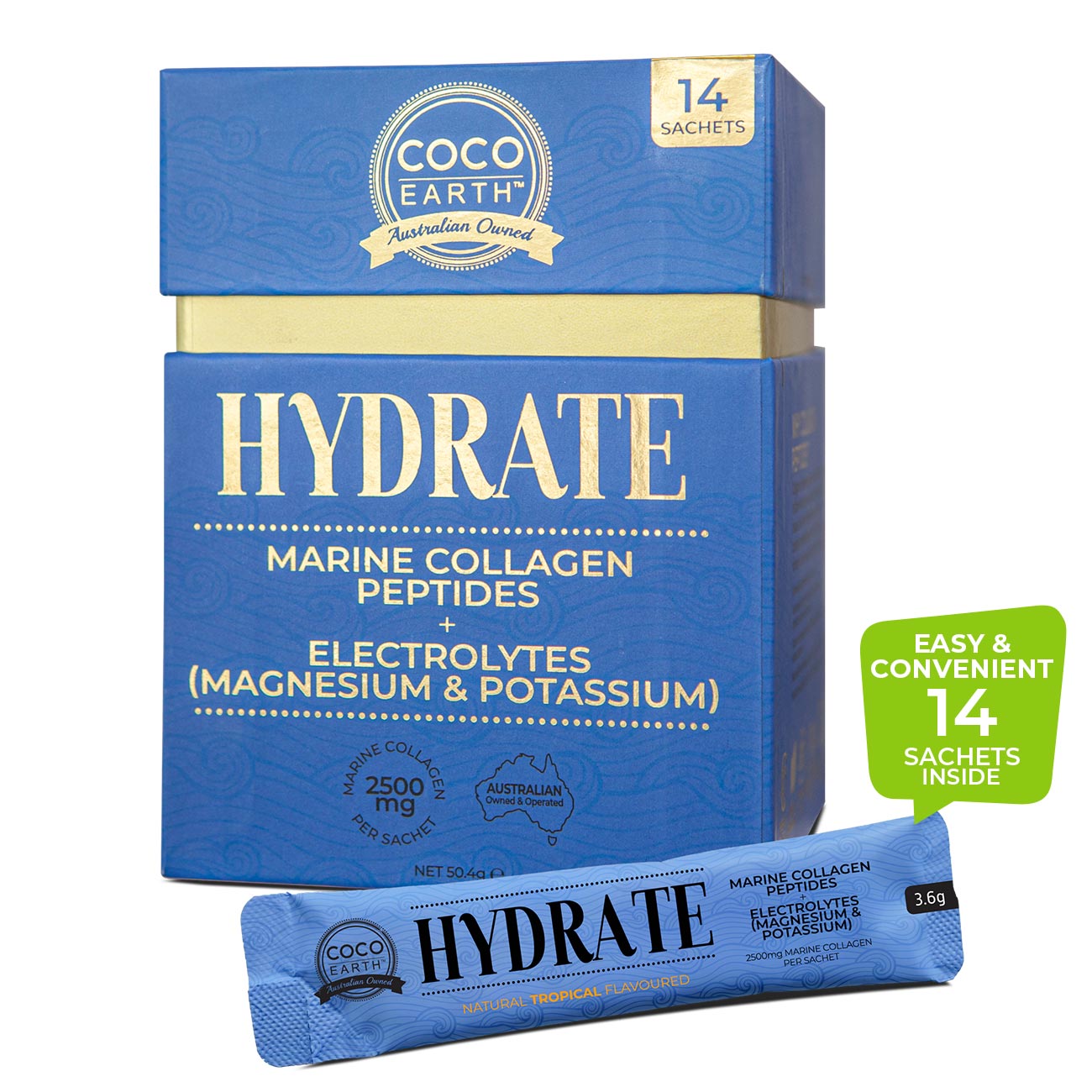 Coco Earth M/Collagen + Hydrate Sachet 3.6g x 14 Sachets