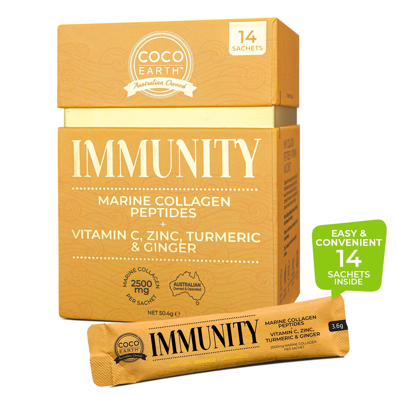 Coco Earth M/Collagen + Immunity Sachet 3.6g x 14 Sachets