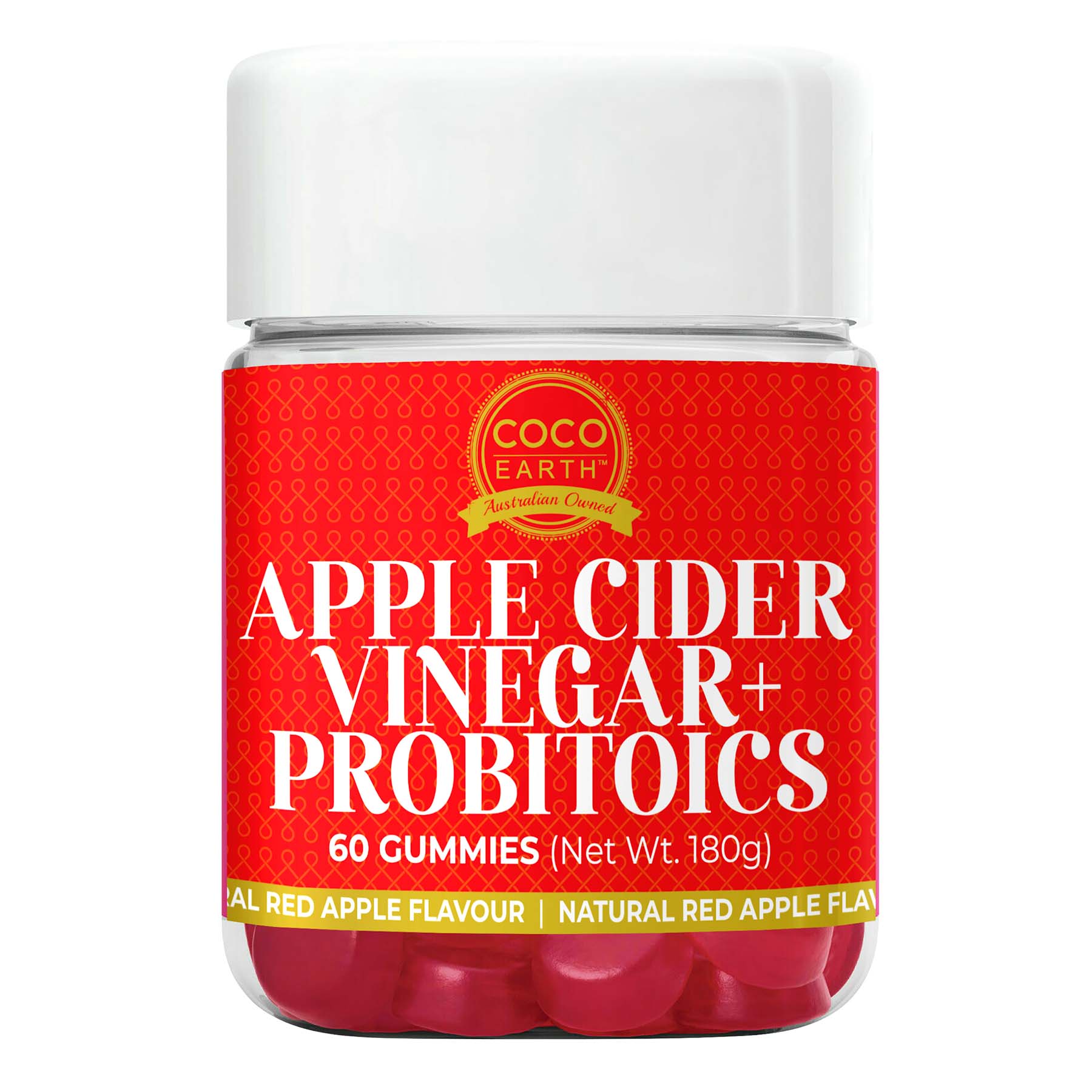 Coco Earth Gummies 60 Apple Cider Vinegar + Probiotics
