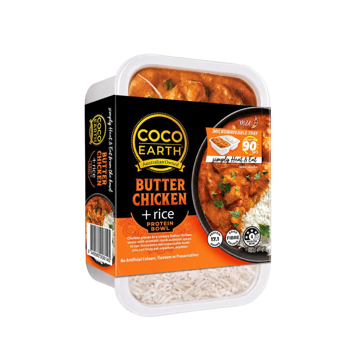 Coco Earth Butter Chicken & Rice 250g I Ready to Eat Meal