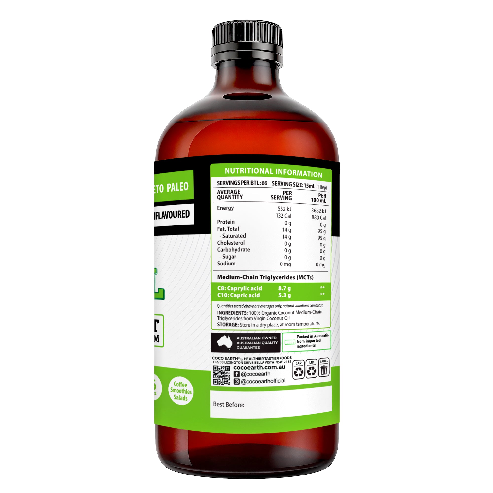 Certified Organic Coconut MCT Oil 1L
