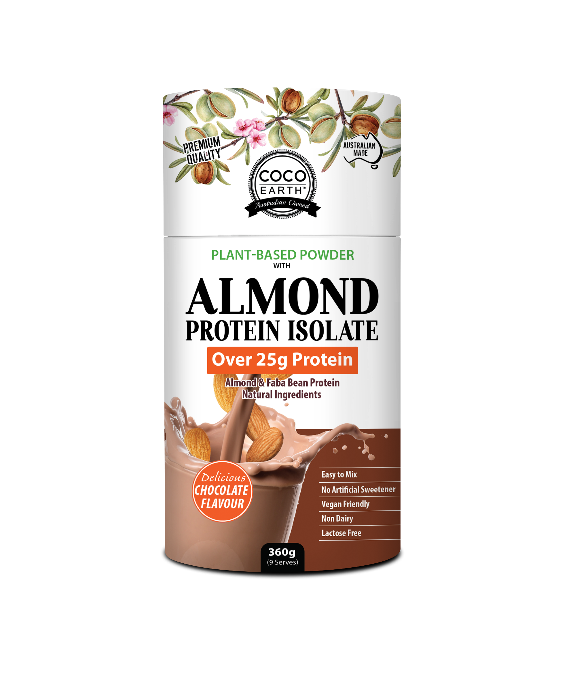Almond Protein Isolate CHOCOLATE Flavour 360g | 9 servings Value Pack