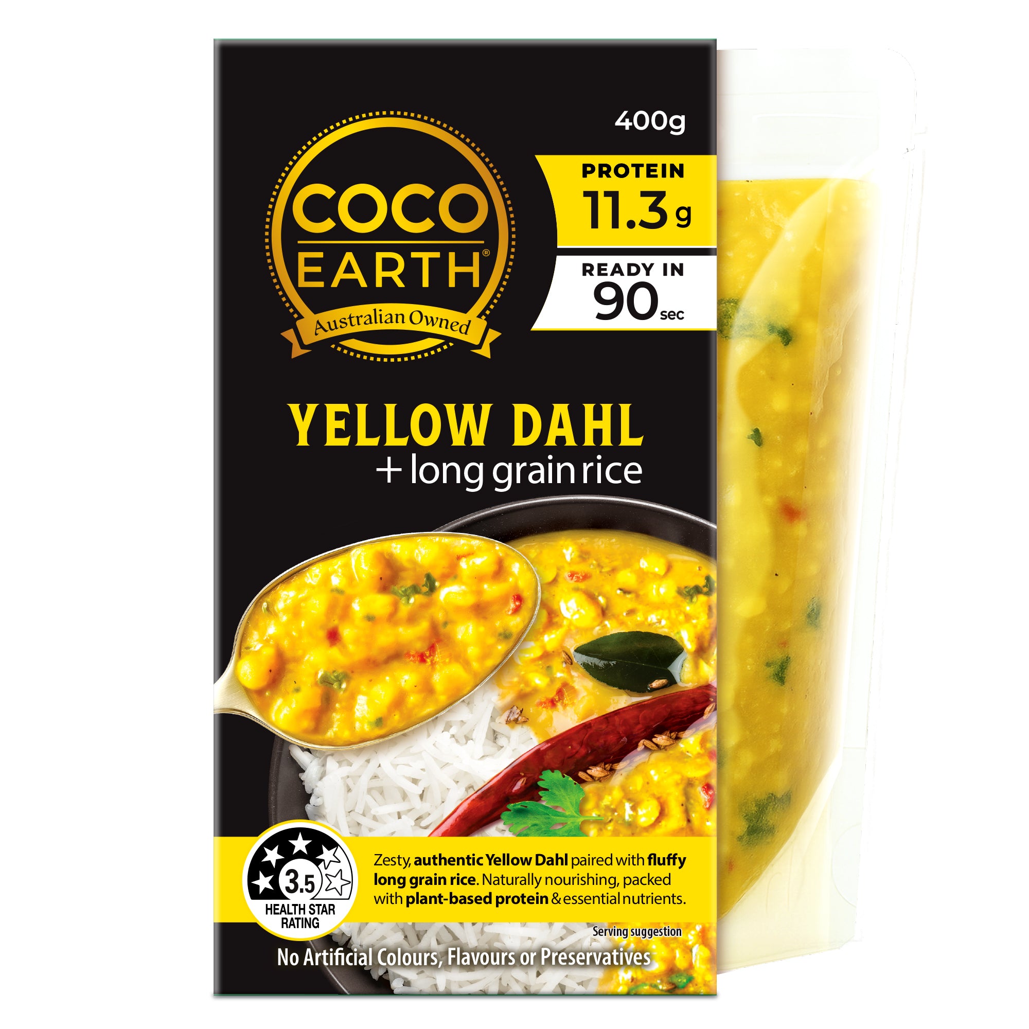 Yellow Dahl Lentil with Long Grain Rice 400g | Vegan, Gluten free