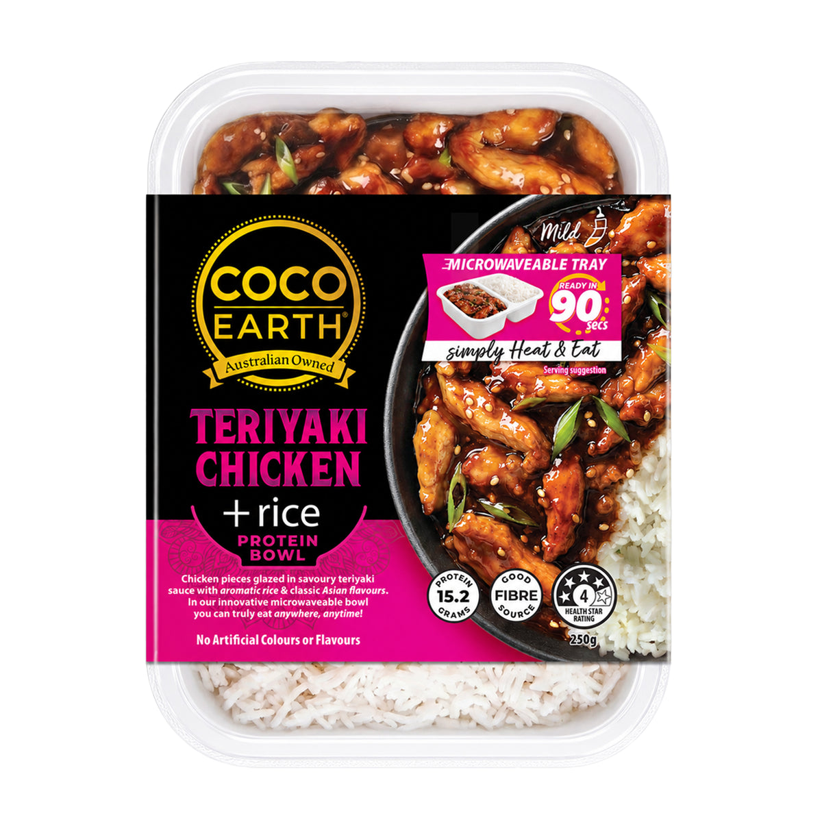 Coco Earth Chicken Teriyaki & Rice 250g | Ready to Eat Meal